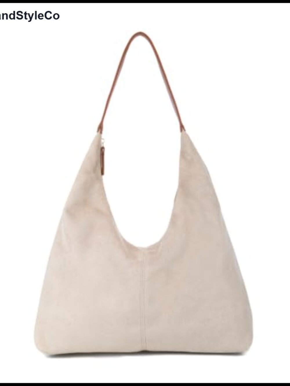 Women's Large Suede Hobo Shoulder Bag Vegan Leather Crescent Tote Purse
